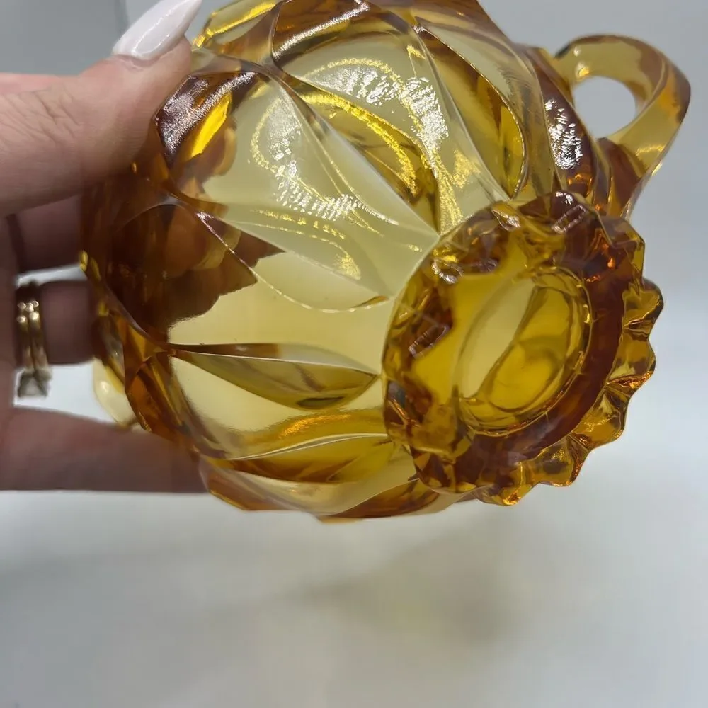 Fenton Valencia Amber Creamer Glass Vintage Glass